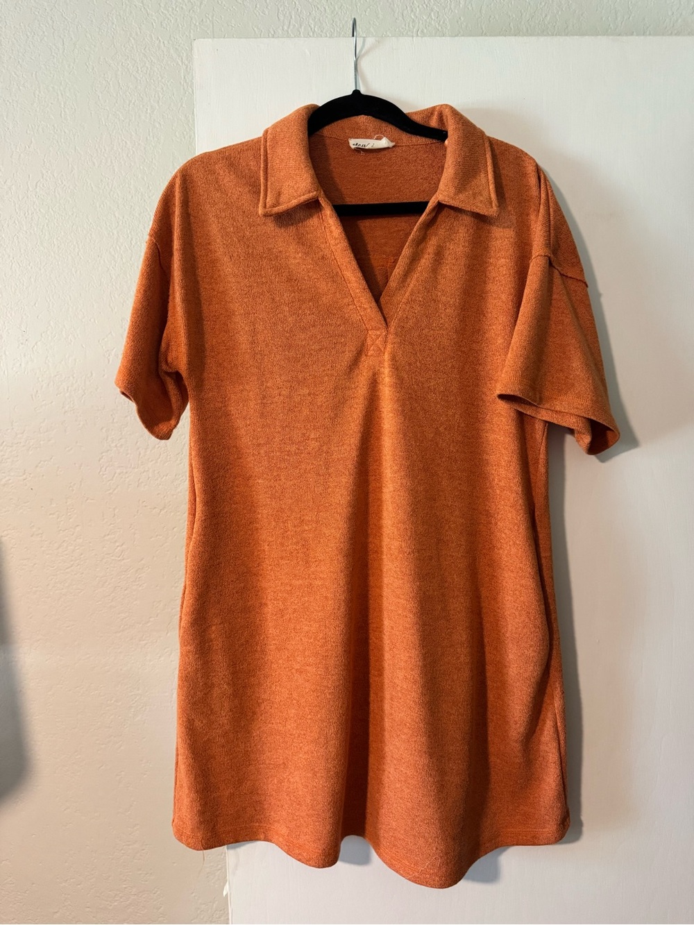 Casual Polo Mini Dress in Orange